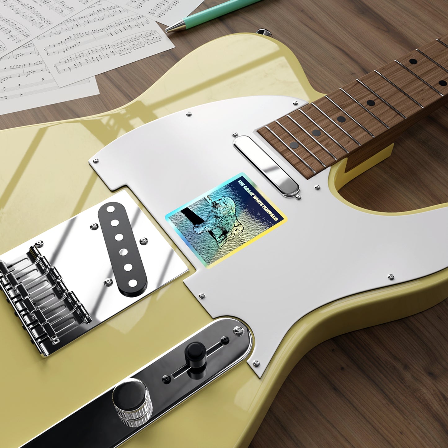 The Great White Fluffalo - Holographic Die-cut Stickers