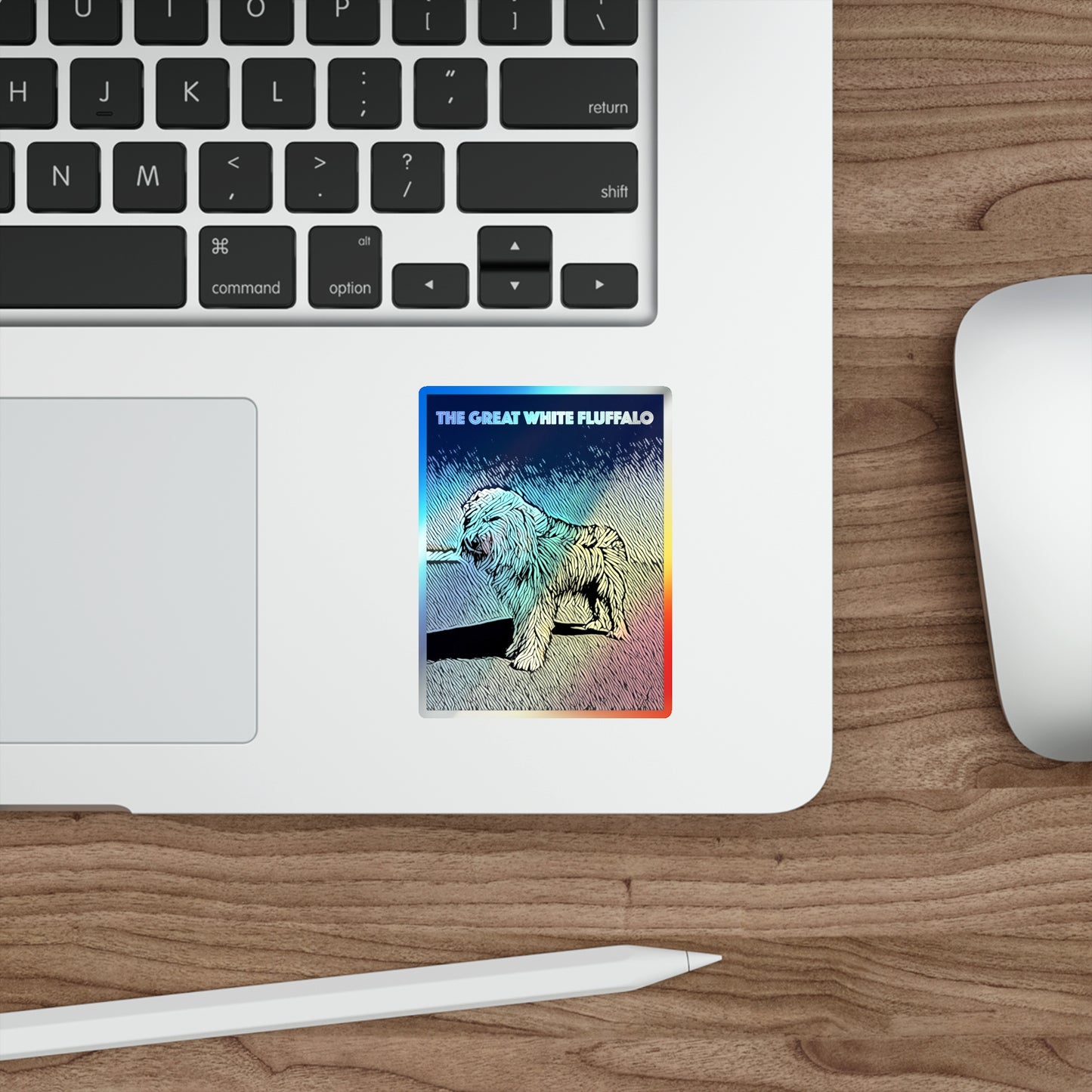 The Great White Fluffalo - Holographic Die-cut Stickers